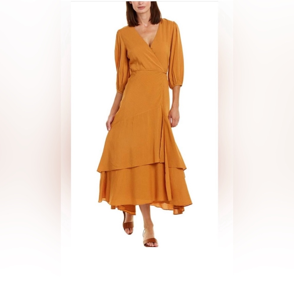 ASTR the label dusty apricot wrap dress - size M